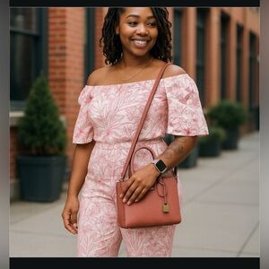 Michael Kors Mercer Medium 2way Crossbody Handbag Pink rose Pebble Leather NWOT